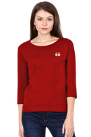 Women's Red Round Neck Full Sleeves