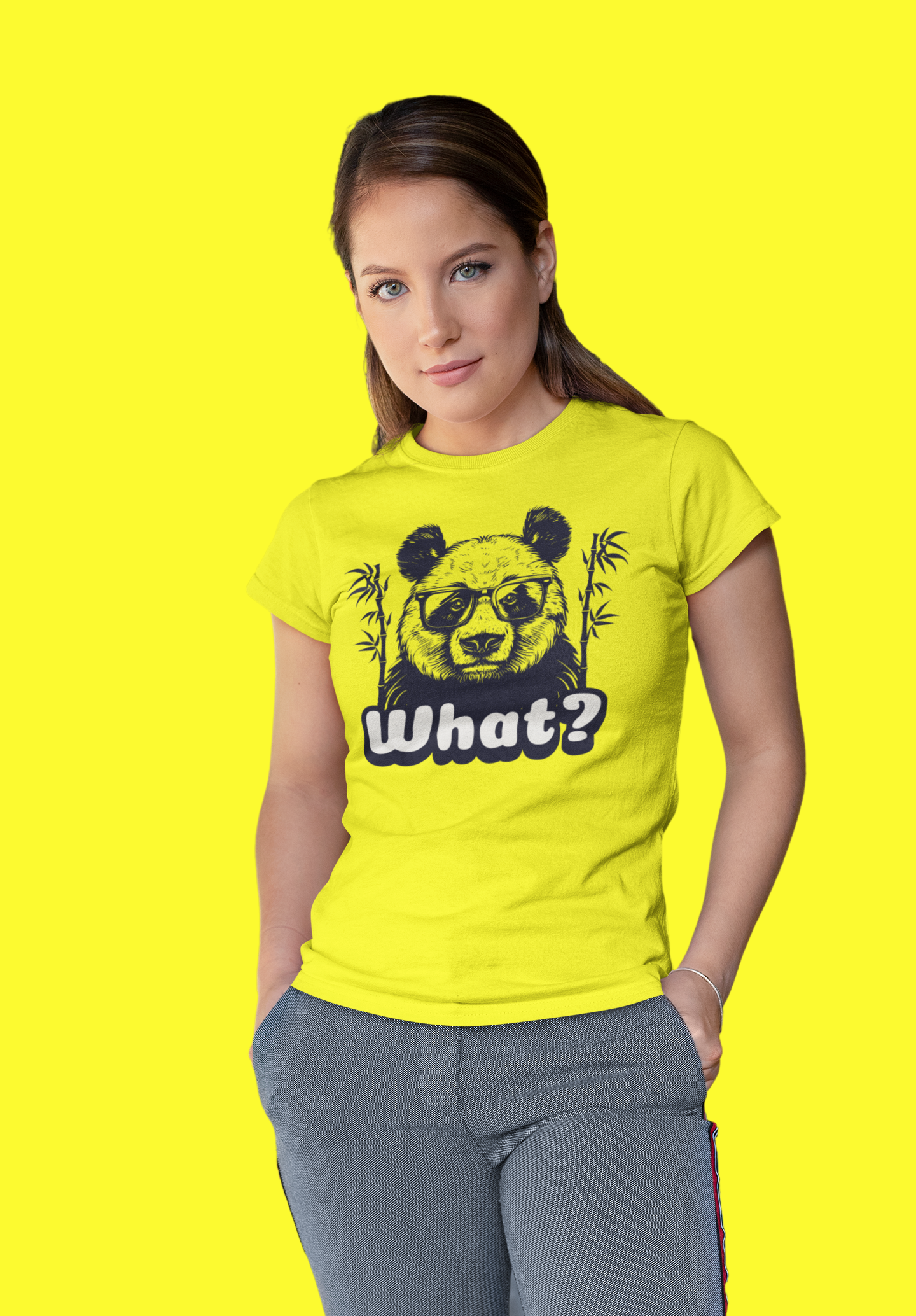 Panda With Glasses and Bamboo Classic T-shirt