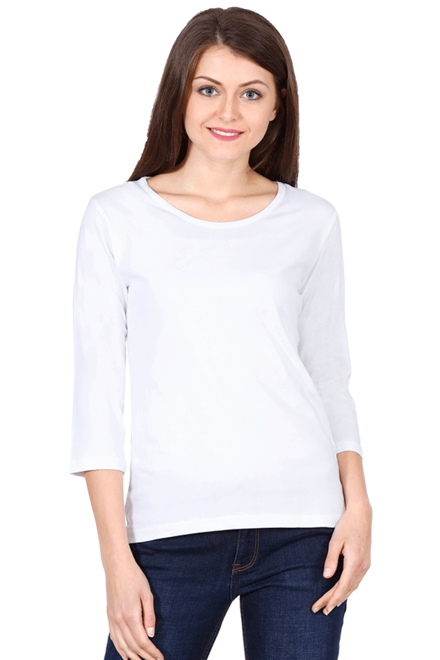 Round Neck Full Sleeve - White