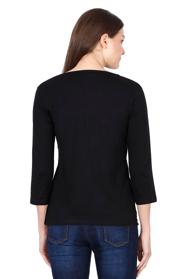 Women's Black Round Neck Full Sleeves