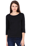 Women's Black Round Neck Full Sleeves