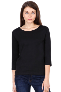 Women's Black Round Neck Full Sleeves