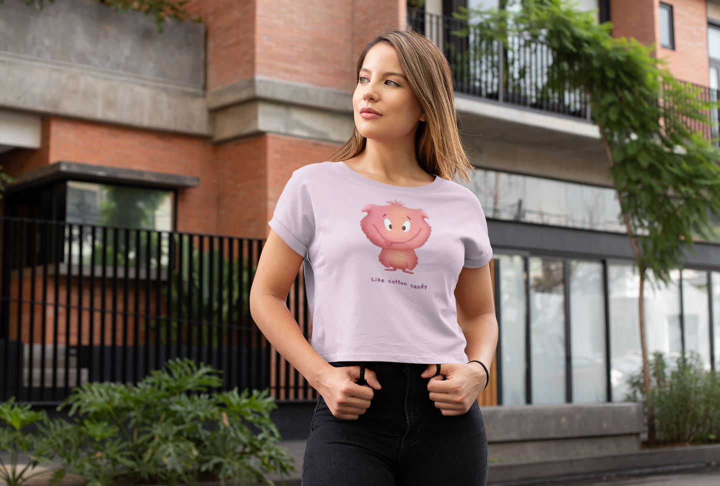 Women’s Sweet Like Cotton Candy Crop Top