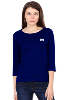 Women's Royal Blue Round Neck Full Sleeves