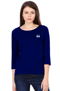 Women's Royal Blue Round Neck Full Sleeves