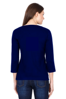 Women's Royal Blue Round Neck Full Sleeves