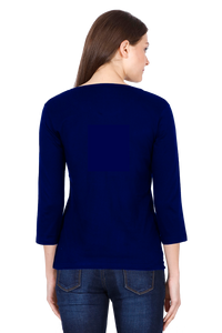 Women's Royal Blue Round Neck Full Sleeves