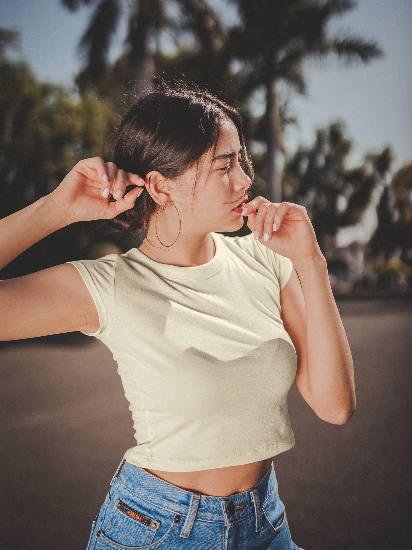 Women Cropped Tops - Beige