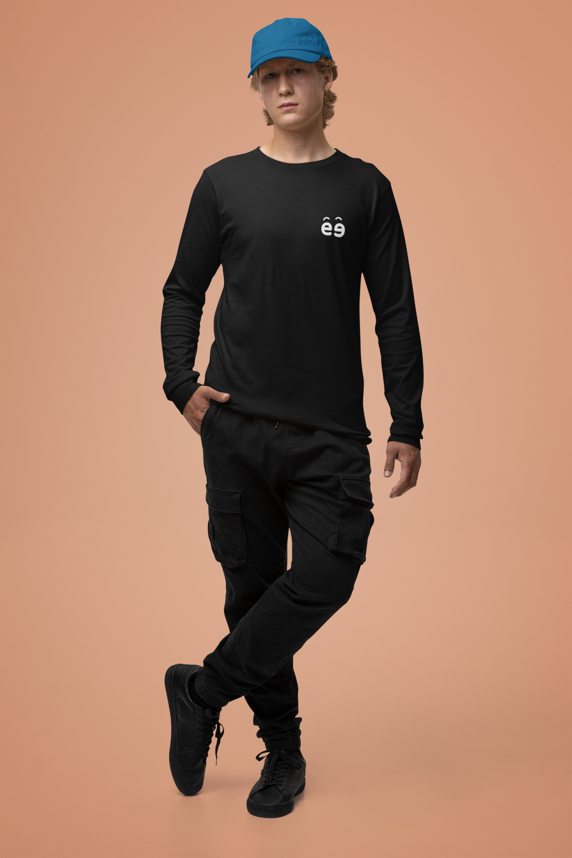 Men's Black Round Neck Full Sleeves