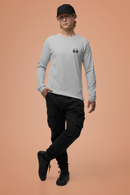 Men's Grey Melange Round Neck Full Sleeves