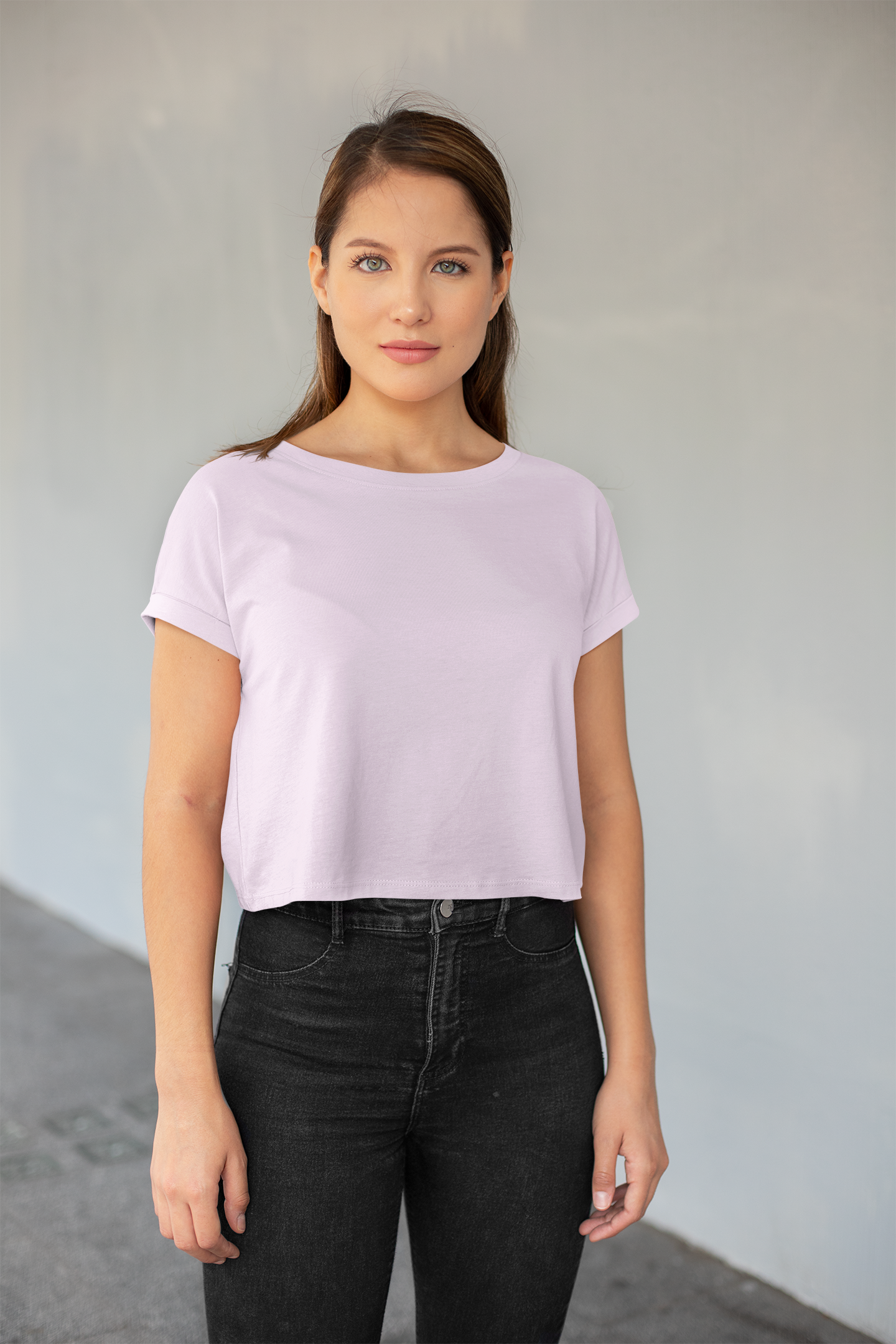 Women Cropped Tops - Light Baby Pink