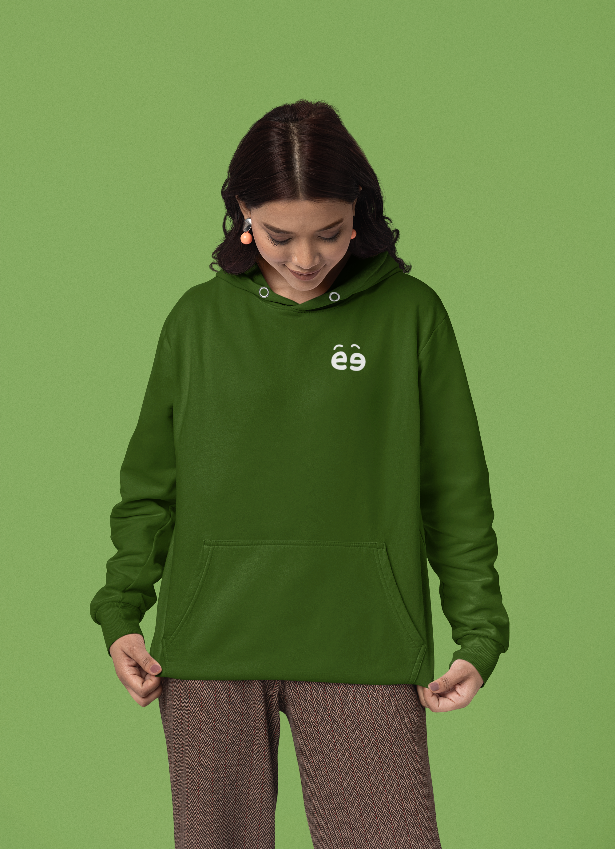 Women Bottle Green Hoodie