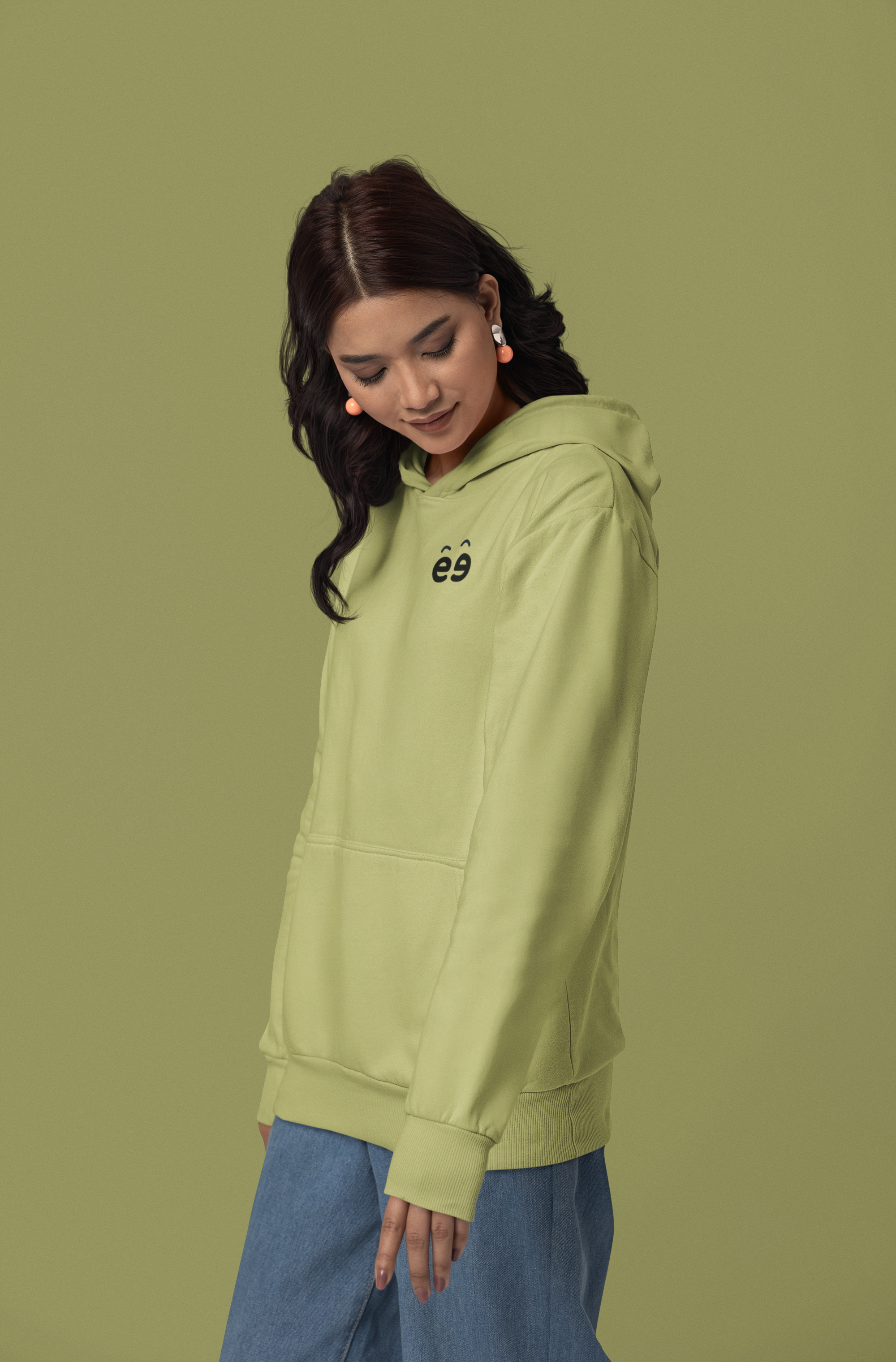 Women Olive Green Hoodie