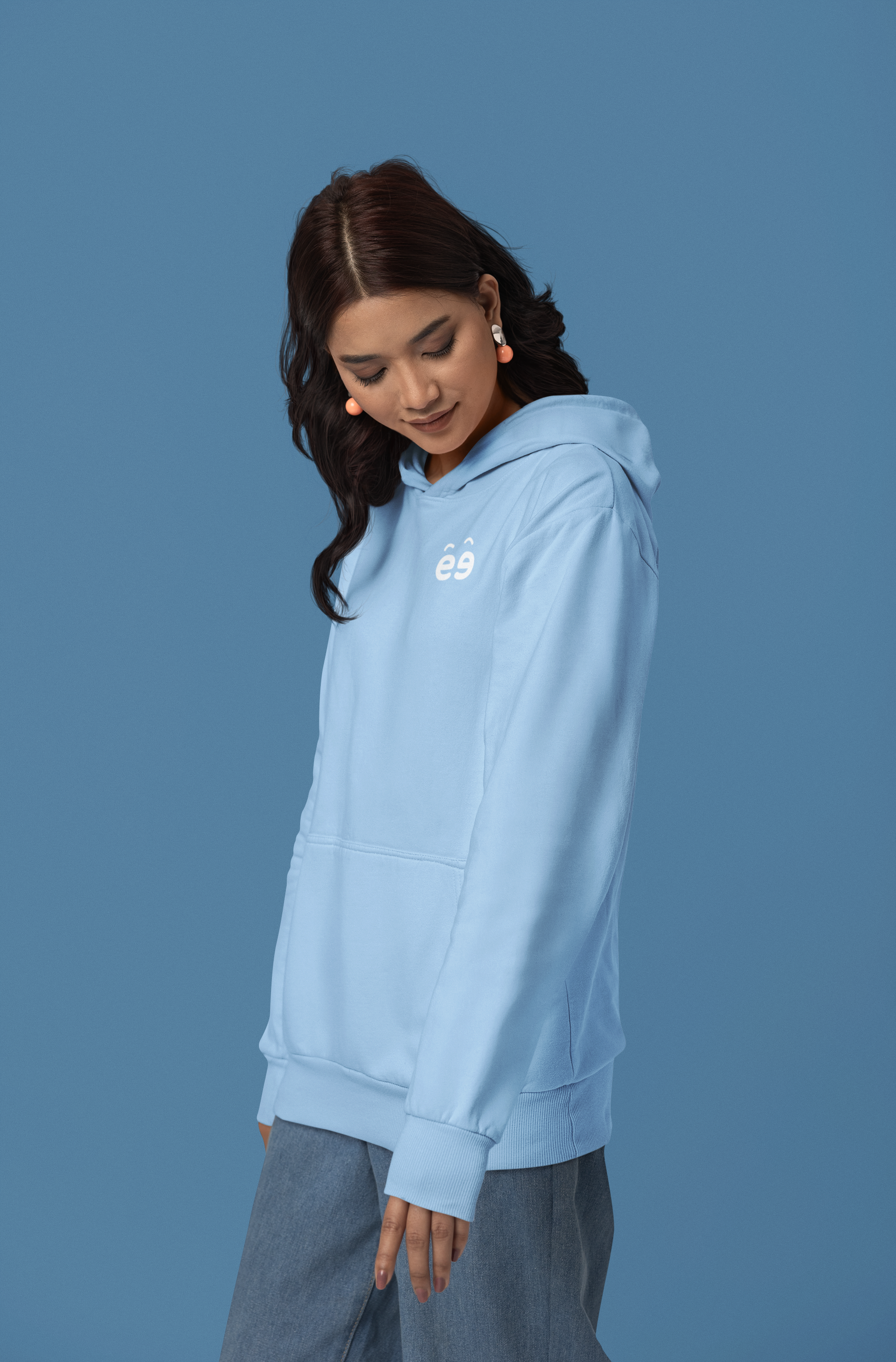 Women Baby Blue Hoodie