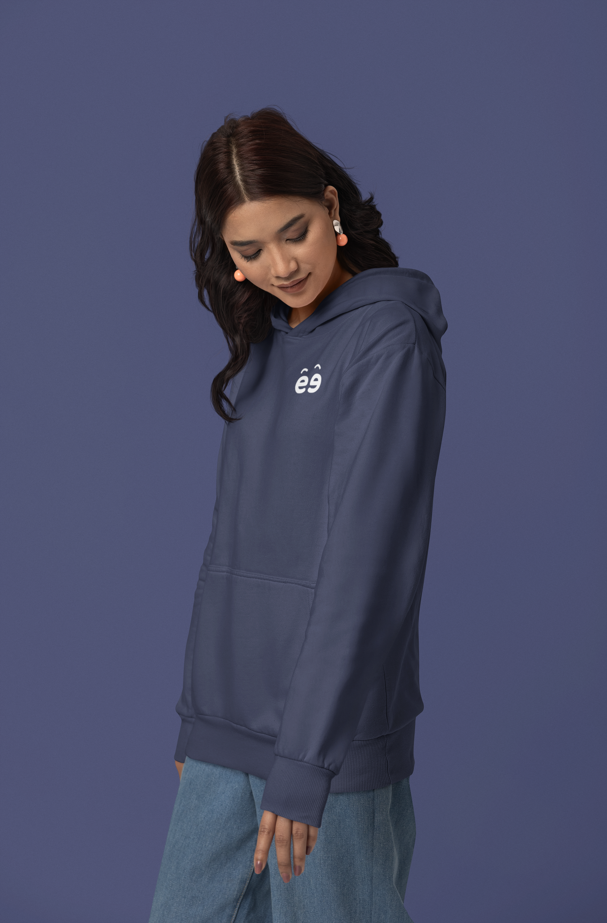 Women Navy Blue Hoodie