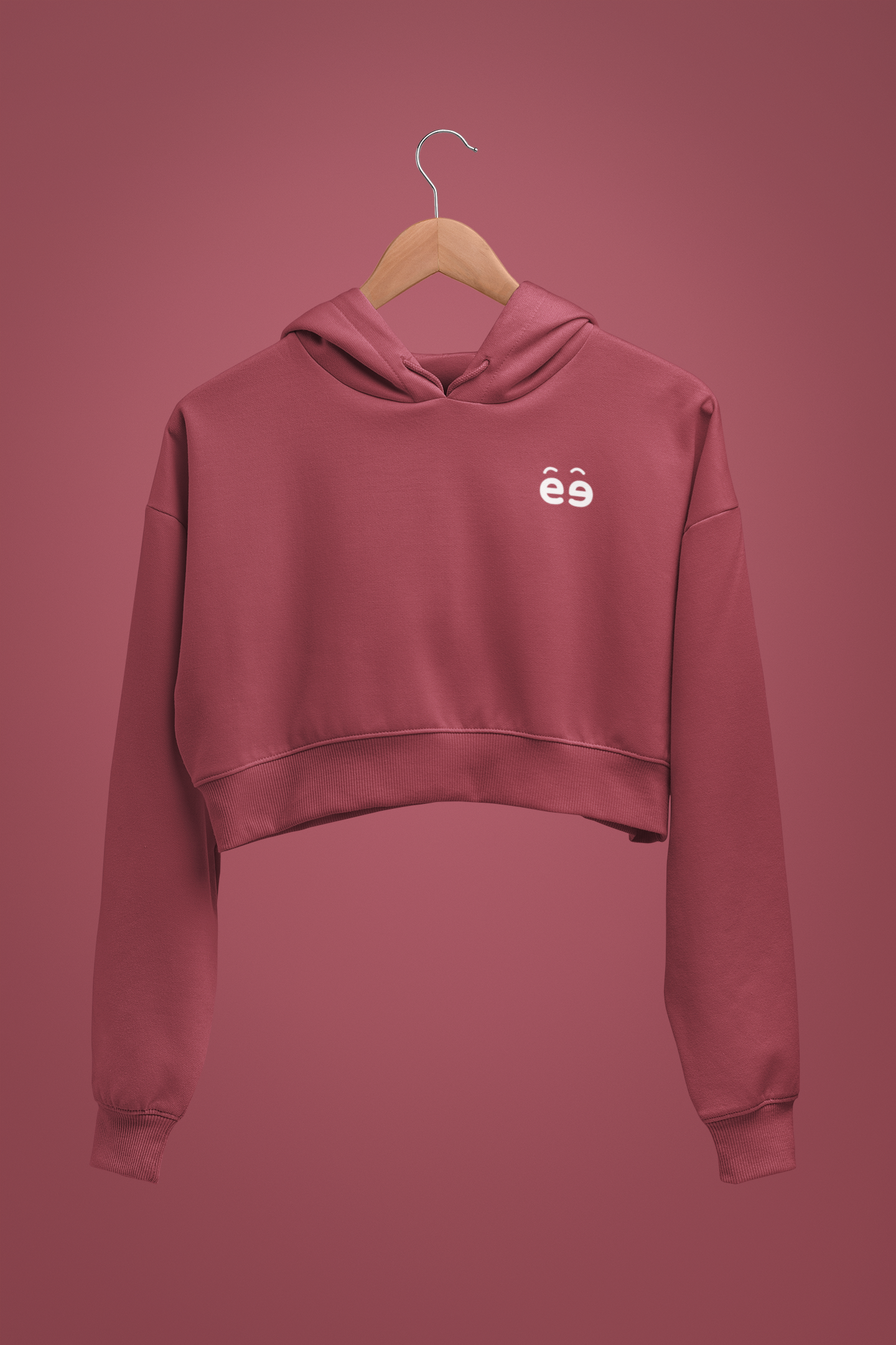 Maroon Crop Hoodie