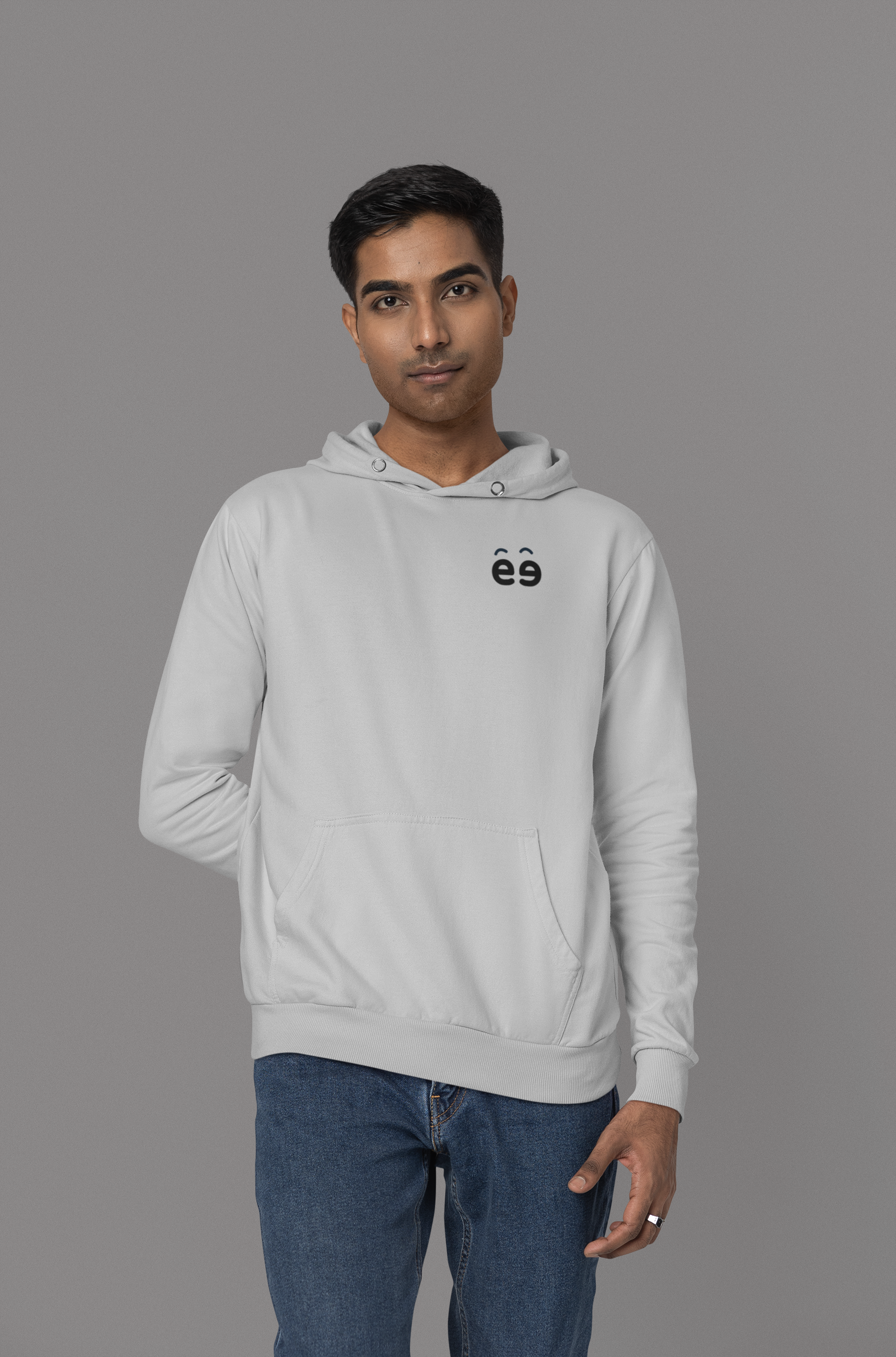 Men's Grey Melange Hoodie