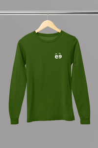 Men's Bottle Green Round Neck Full Sleeves