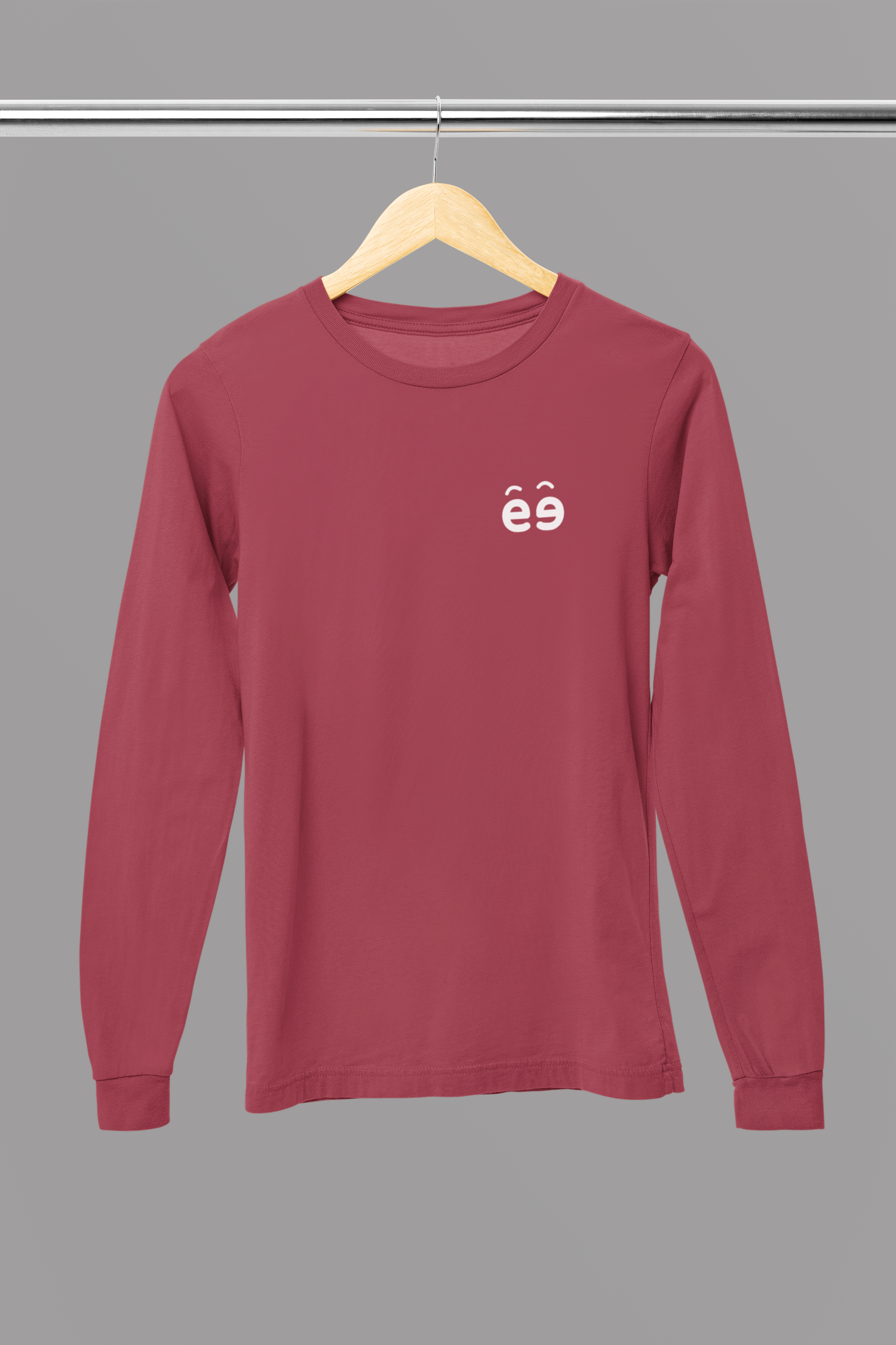 Men's Maroon Round Neck Full Sleeves