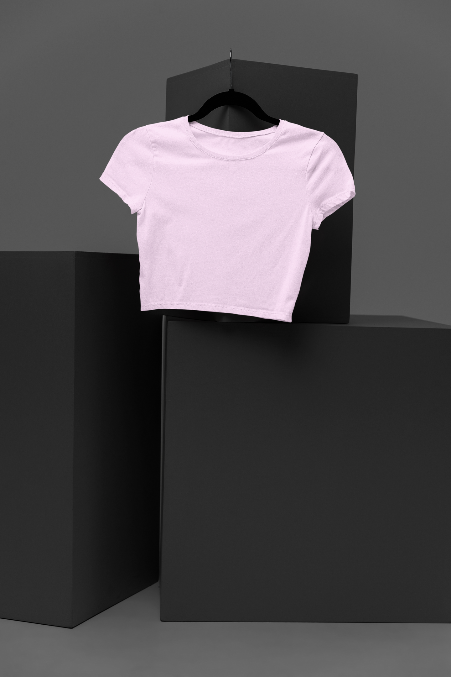 Women Light Baby Pink Crop Top