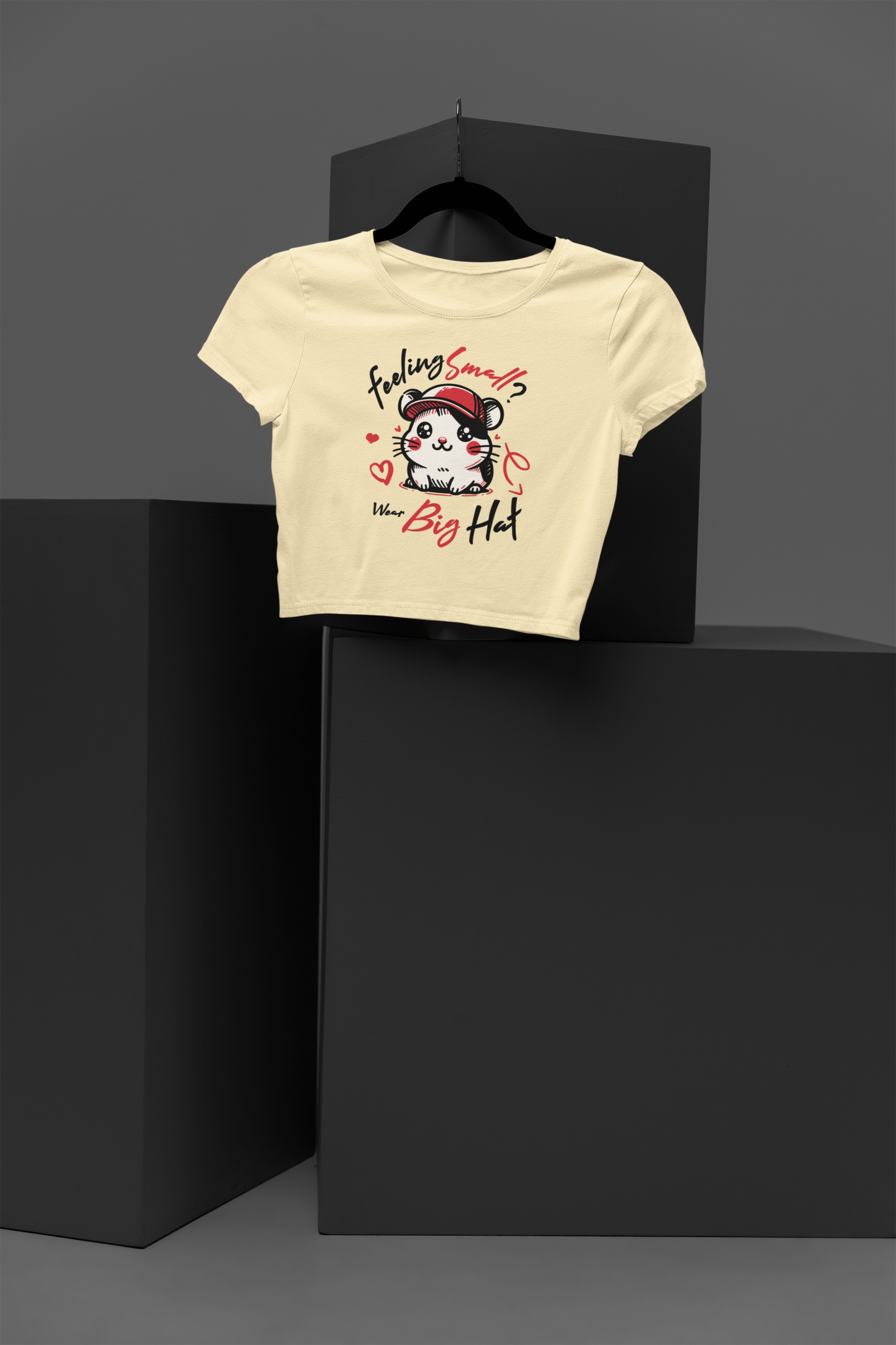 Women Big Hat Crop Top