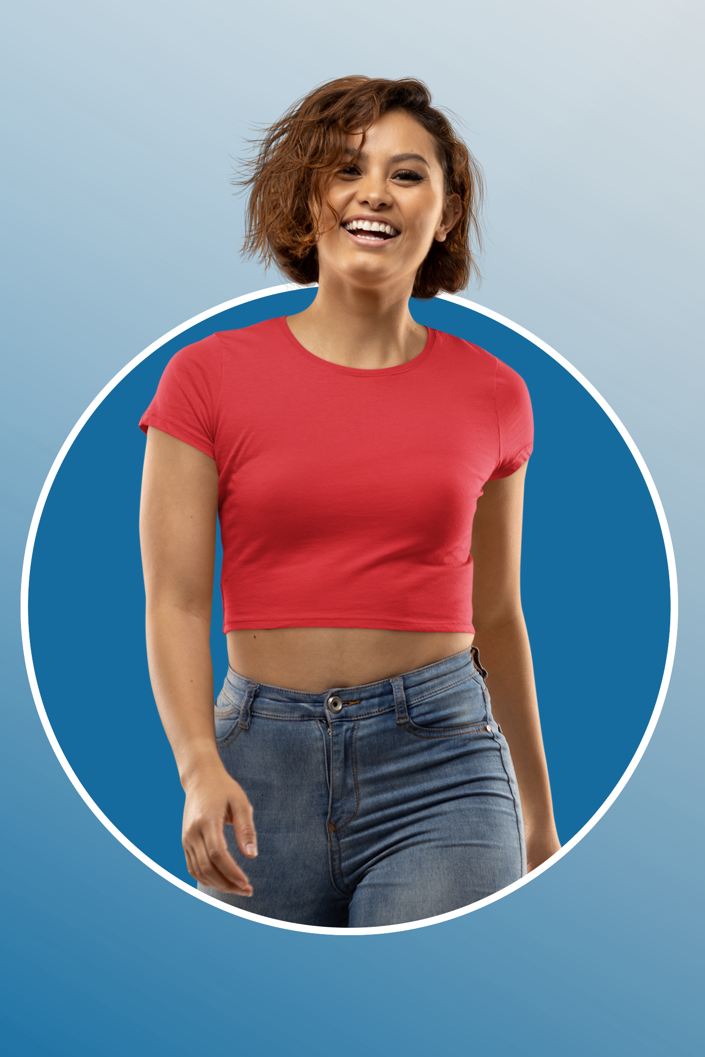 Women Cropped Tops - Red