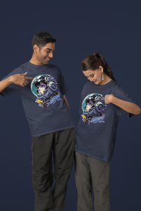 Futuristic Space Robot Cartoon Oversized T-Shirt