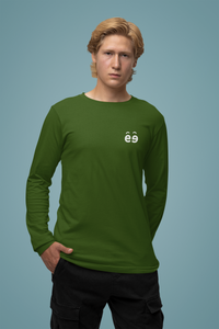 Men's Bottle Green Round Neck Full Sleeves