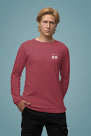 Men's Maroon Round Neck Full Sleeves