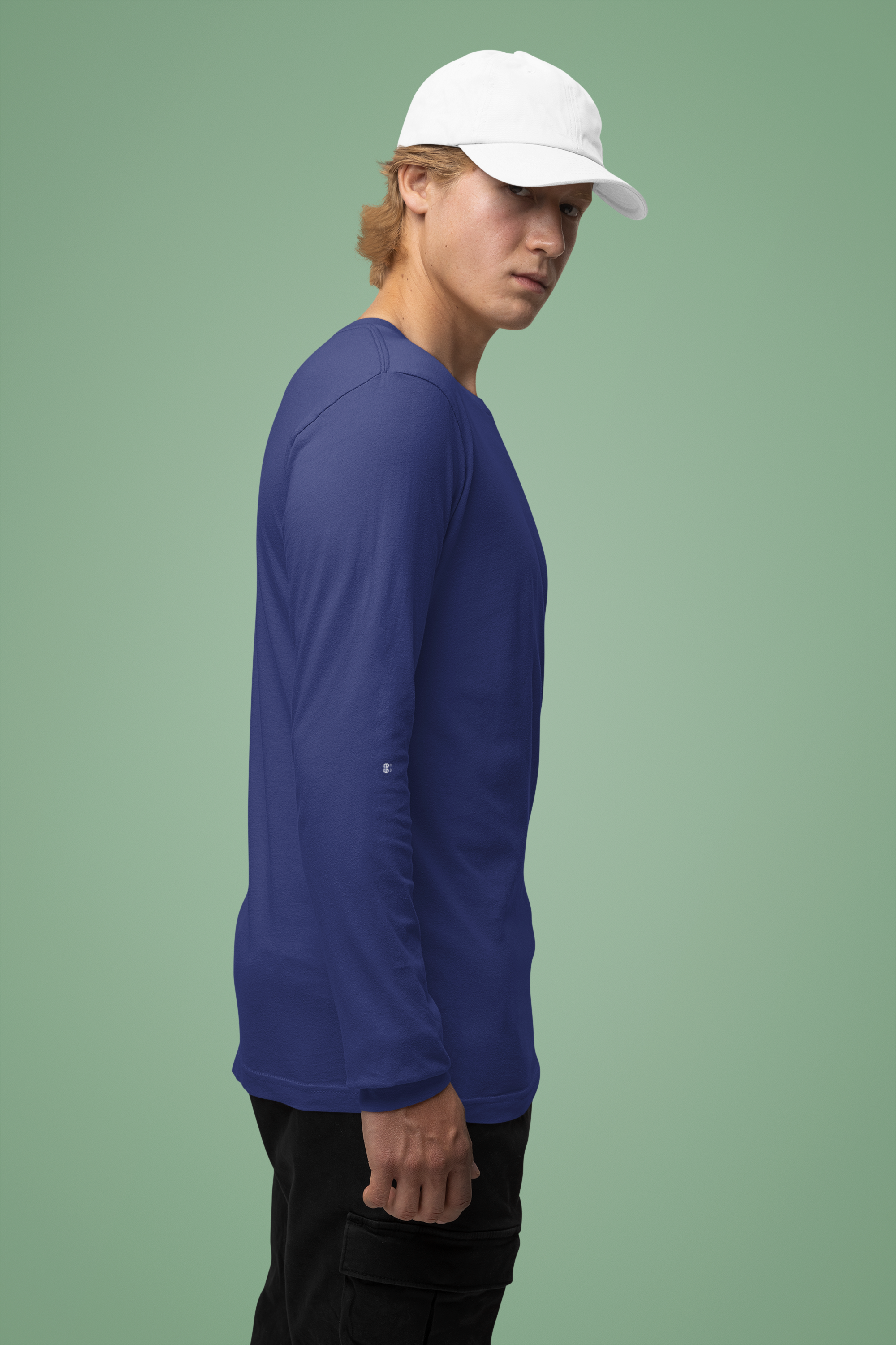 Men's Royal Blue Round Neck Full Sleeves