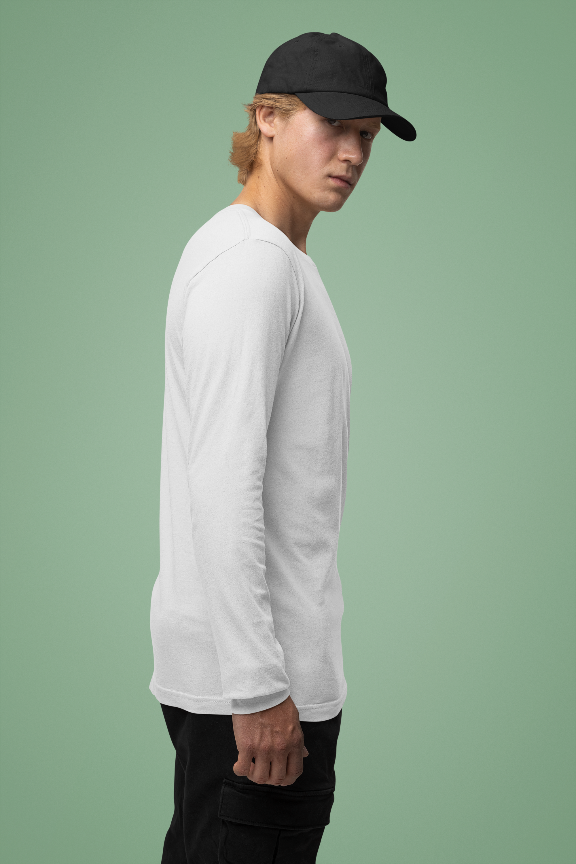 Men's White Round Neck Full Sleeves