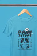 Blue Cute Cat Pawsitive Classic T-shirt