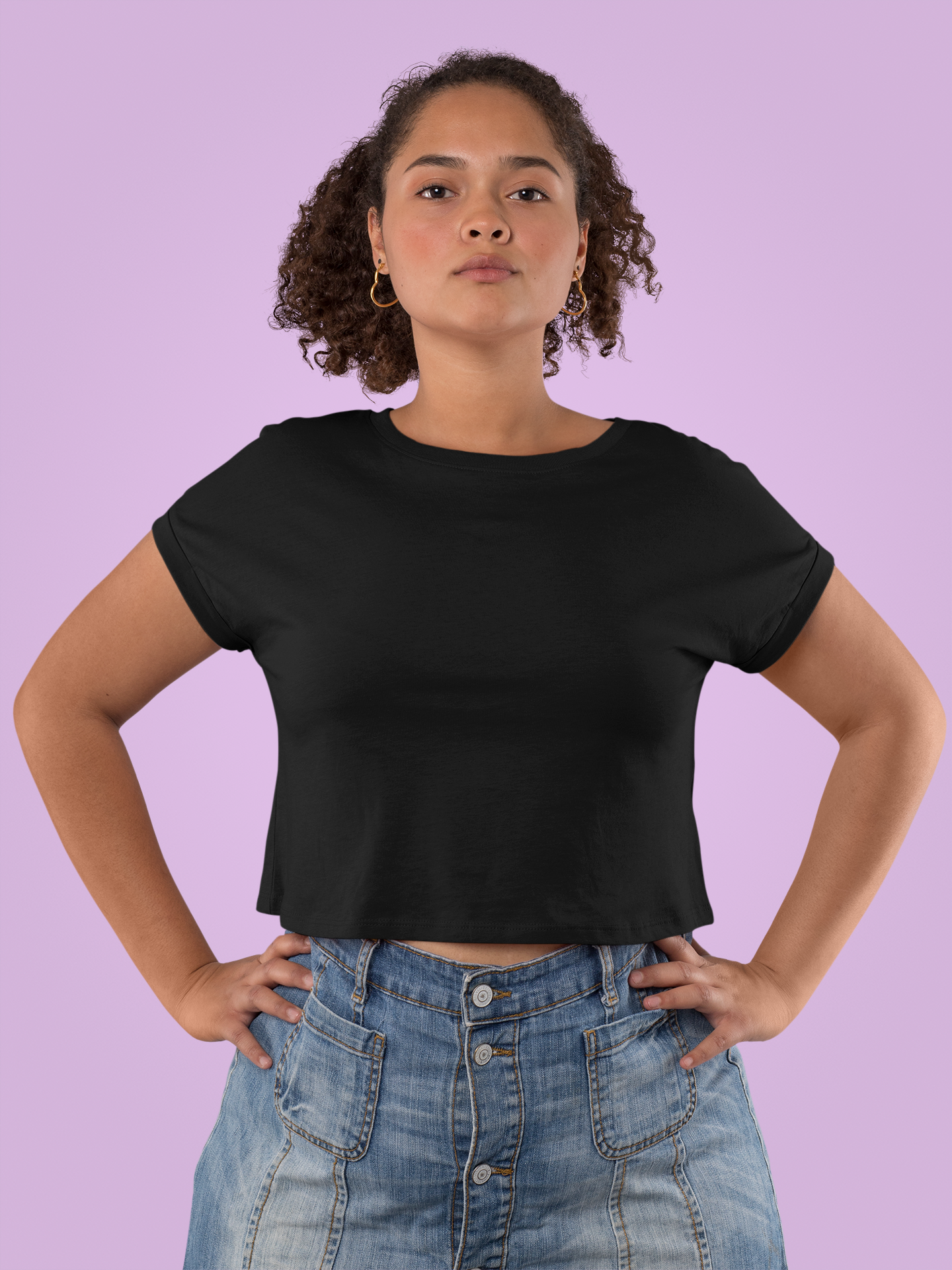 Women Cropped Tops - Jet Black