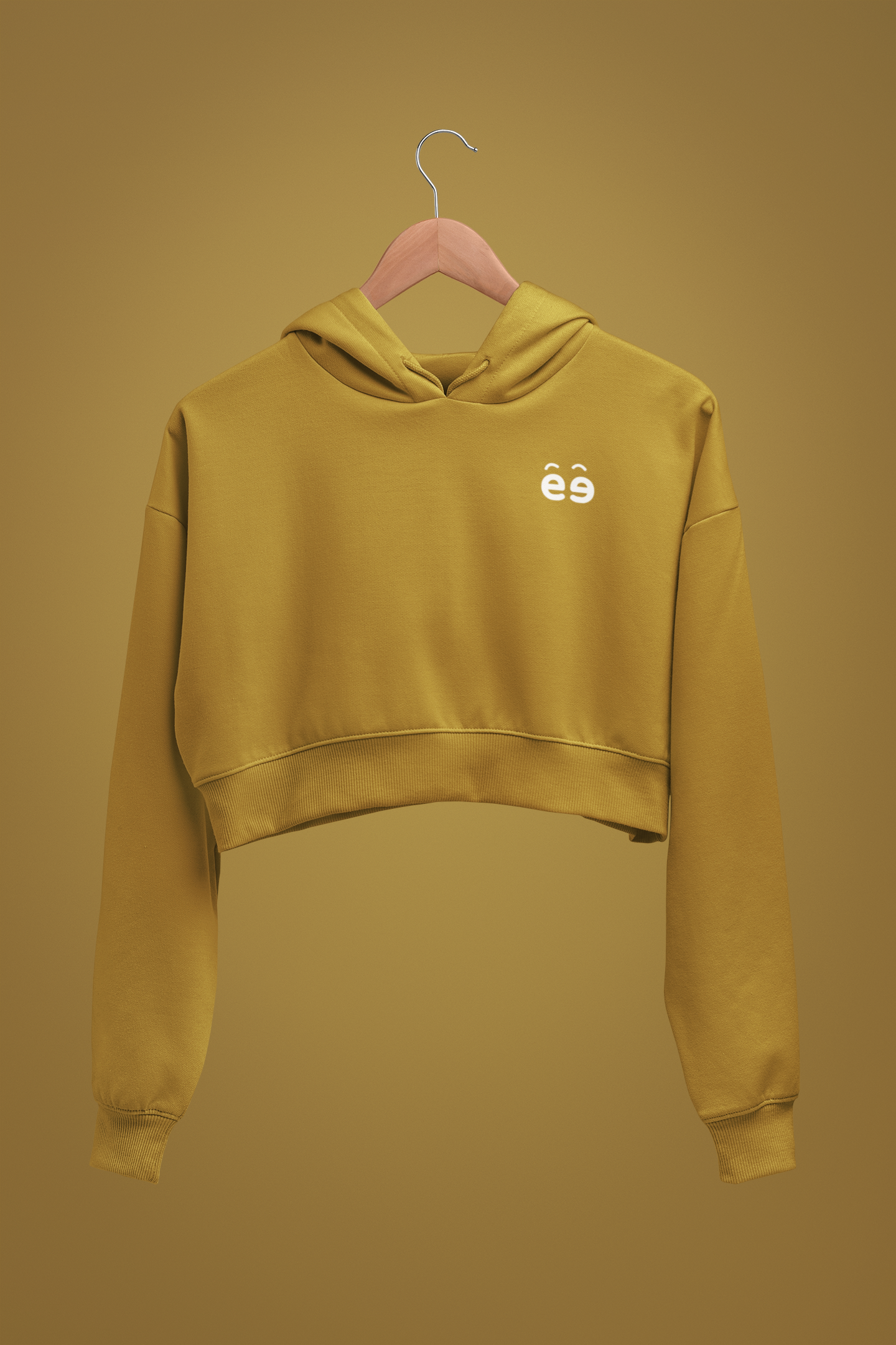 Mustard Yellow Crop Hoodie